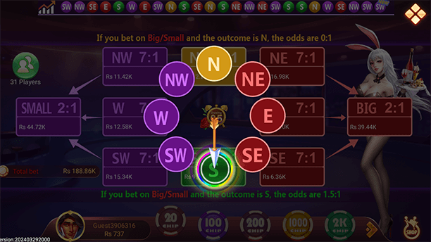 Direction Bounty gameplay in Dragon Tiger Bonus